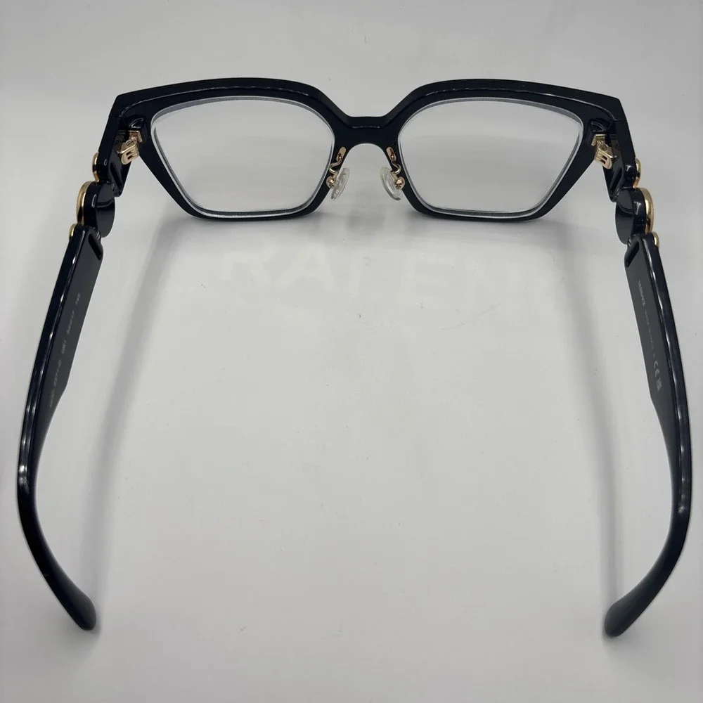 Versace Eyeglasses Mod 3371-D GB1 Shiny Black/Gold Cat Eye 54-17-145 Frame #C202